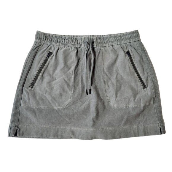Athleta Womens Sz 8 Farallon Skirt Elastic Waist Drawstring Zip Pockets Green - Picture 1 of 4